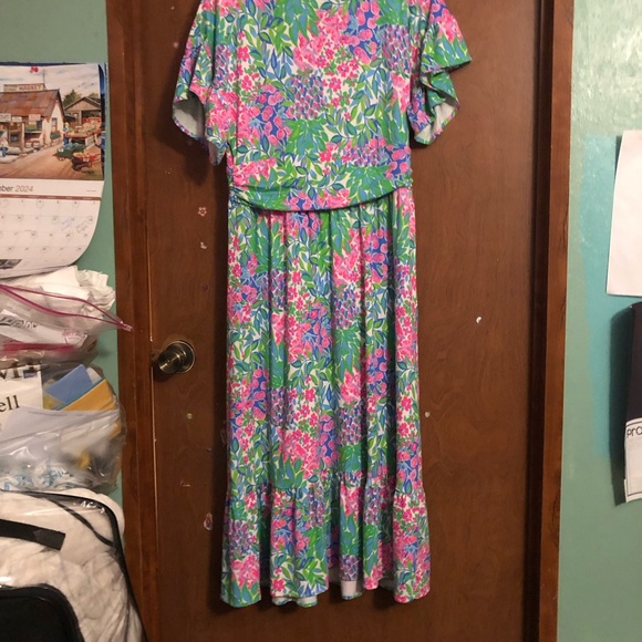EUC Lily Pulitzer Juliet Ruffle MIDI Dress Wore Once To Church - Picture 6 of 11
